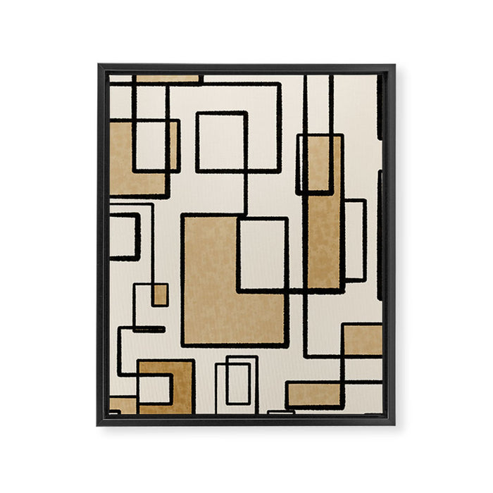 Piet Composition - Mid-Century Modern Minimalist Geometric Abstract Framed Canvas Print Gallery Image 1