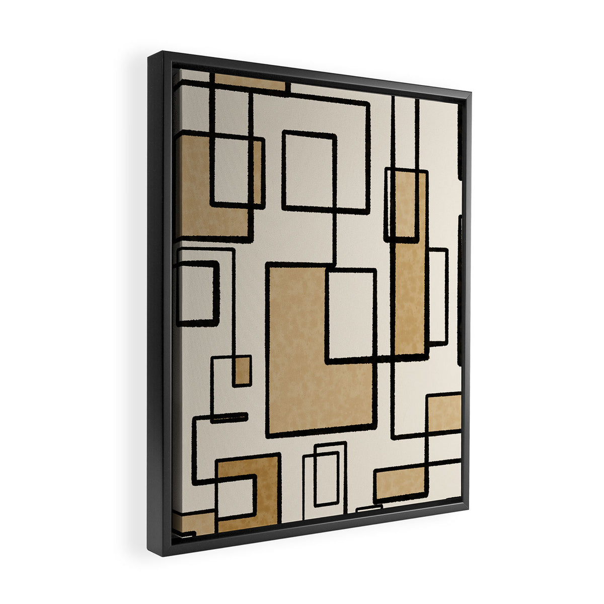 Piet Composition - Mid-Century Modern Minimalist Geometric Abstract Framed Canvas Print Gallery Image 2