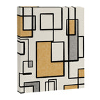 Piet Composition - Mid-Century Modern Minimalist Geometric Abstract in Muted Mustard Gold Gray Cream Canvas Print Gallery Image 6