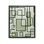 Piet Composition  Sage Green - Mid-Century Modern Minimalist Geometric Abstract  Framed Canvas Print Gallery Image 6