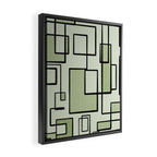 Piet Composition  Sage Green - Mid-Century Modern Minimalist Geometric Abstract  Framed Canvas Print Gallery Image 2