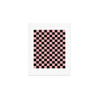 Pink and Black Checkered Checkerboard Check Pattern Art Print Gallery Image 1
