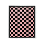 Pink and Black Checkered Checkerboard Check Pattern Framed Canvas Print Gallery Image 8