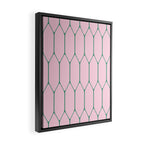 Pink and Green Long Honeycomb Minimalist Geometric Pattern Framed Canvas Print Gallery Image 2
