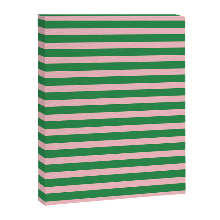 Pink and Green Narrow Stripe Pattern Canvas Print Gallery Image 1