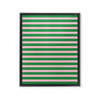 Pink and Green Narrow Stripe Pattern Framed Canvas Print Gallery Image 8