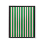 Pink and Green Stripes Narrow Vertical Stripe Pattern Framed Canvas Print Gallery Image 8