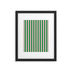 Pink and Green Stripes Narrow Vertical Stripe Pattern Framed Art Print Gallery Image 4