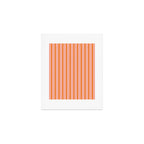 Pink and Orange Classic Double Stripe Vertical Pattern Art Print Gallery Image 1