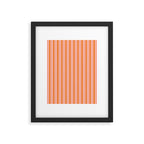 Pink and Orange Classic Double Stripe Vertical Pattern Framed Art Print Gallery Image 6