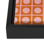 Pink and Orange Dot Grid Retro Modern Pop Pattern Framed Canvas Print Gallery Image 3