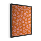 Pink and Orange Wispy Leaves Contemporary Abstract Pattern Framed Canvas Print Gallery Image 2