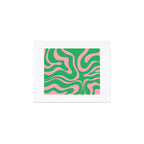Pink and Spring Green Modern Liquid Swirl Abstract Pattern Art Print Gallery Image 1