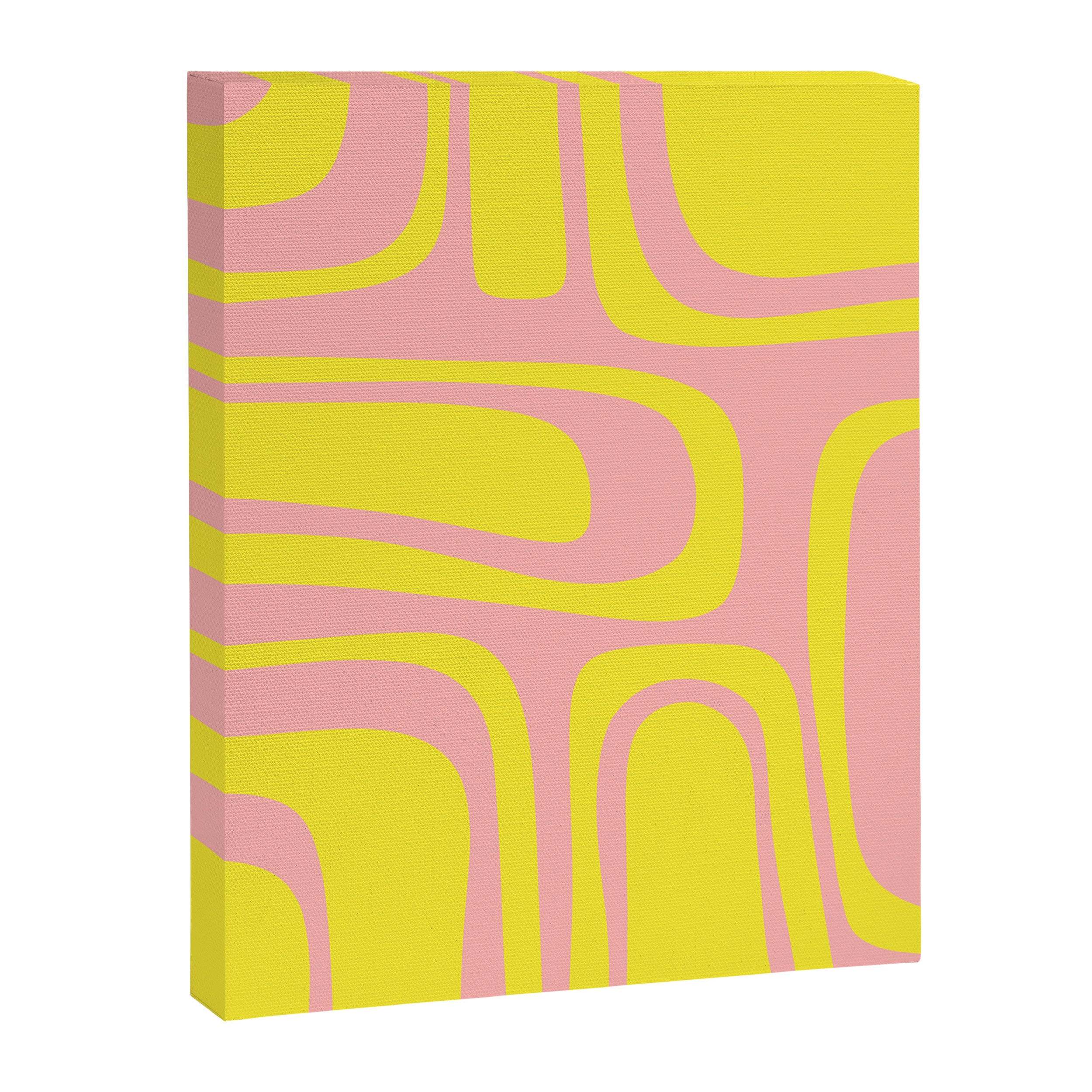 Pink and Yellow Abstract Mid Century Modern Palm Springs Pattern Canvas Print Gallery Image 8