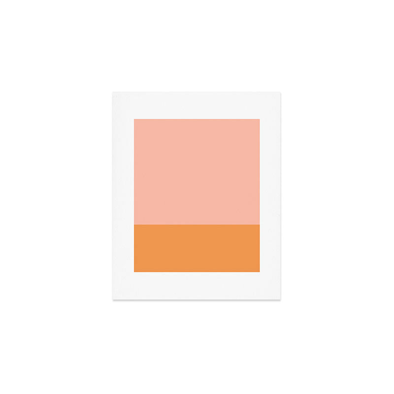 Pink Blush and Light Orange Minimalist Color Block Pattern Art Print Gallery Image 1