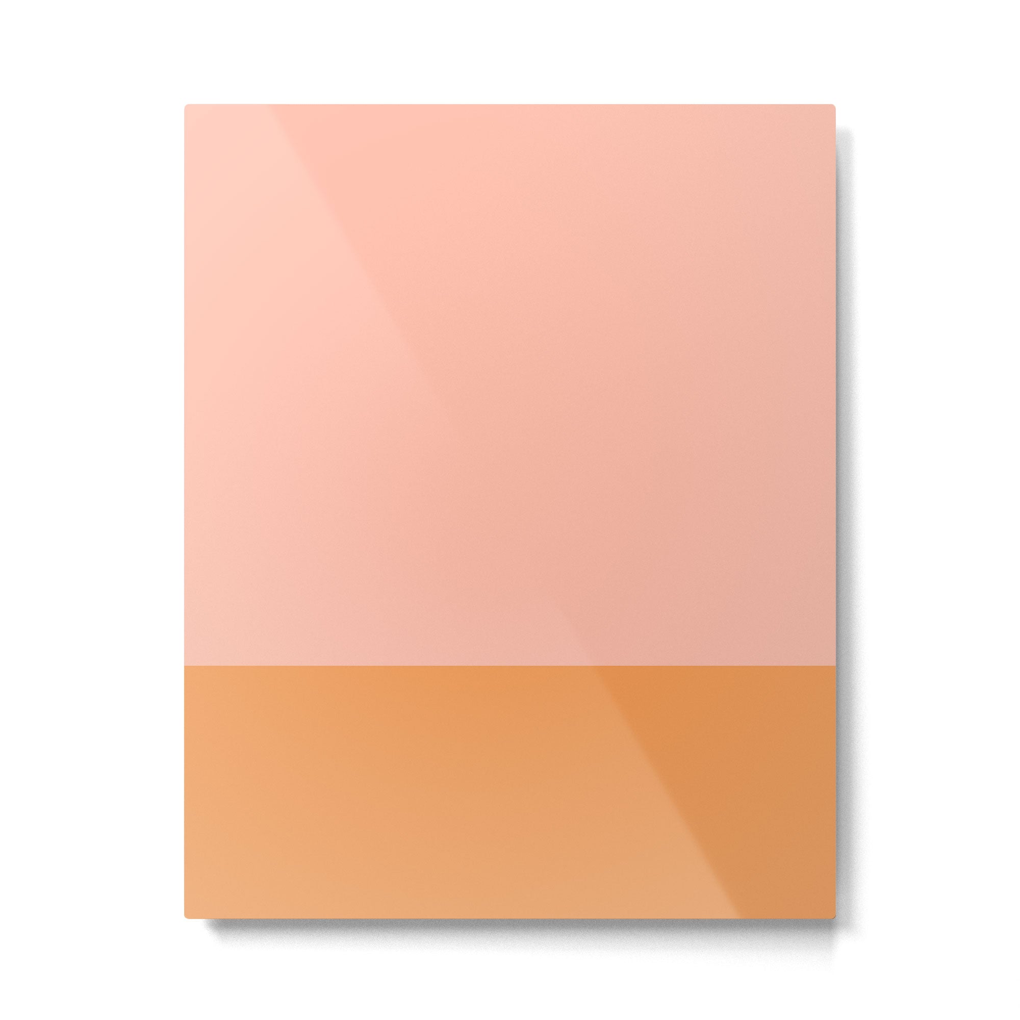 Pink Blush and Light Orange Minimalist Color Block Pattern Metal Print Gallery Image 6