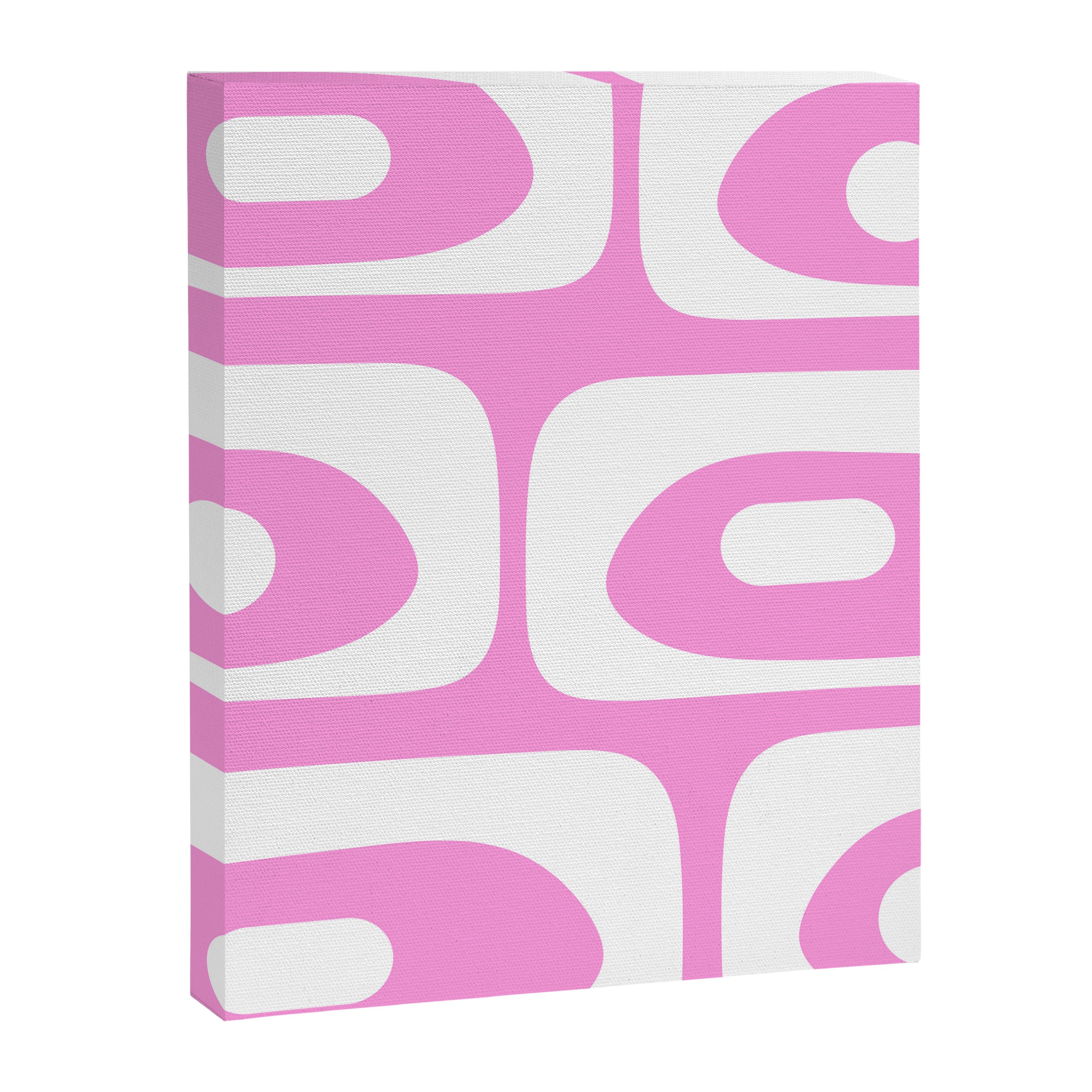 Pink Mid Century Modern Piquet Minimal Abstract Canvas Print Gallery Image 8
