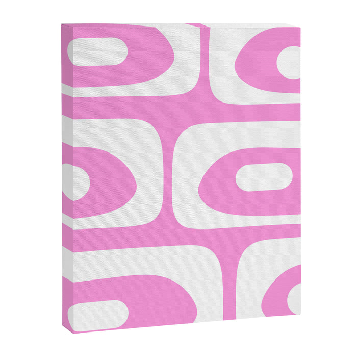 Pink Mid Century Modern Piquet Minimal Abstract Canvas Print Gallery Image 1