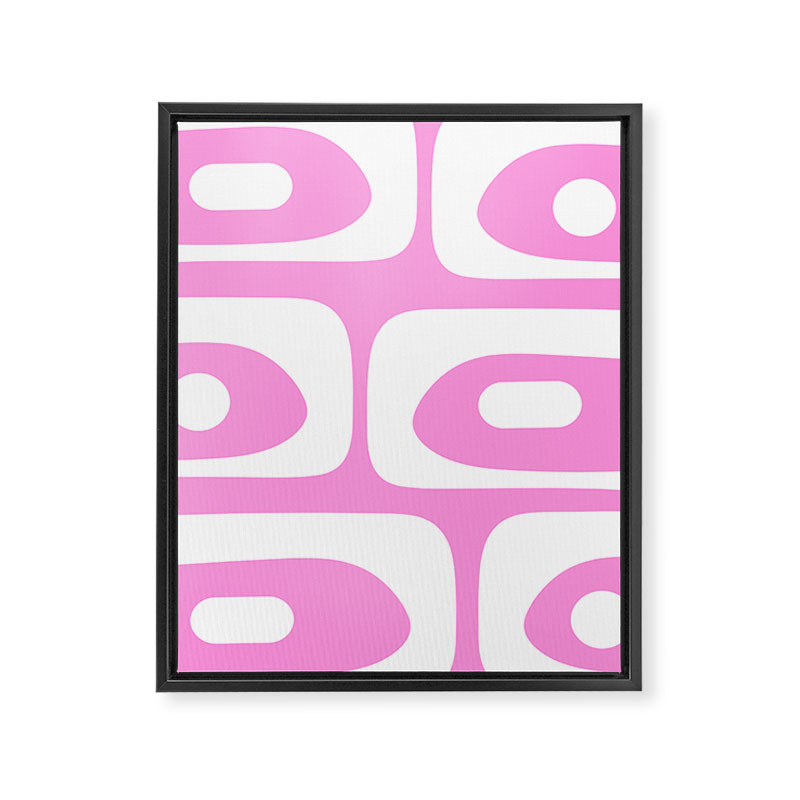 Pink Mid Century Modern Piquet Minimal Abstract Framed Canvas Print Gallery Image 8