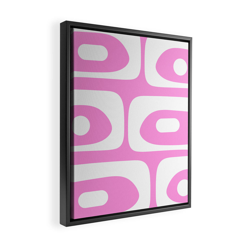Pink Mid Century Modern Piquet Minimal Abstract Framed Canvas Print Gallery Image 2