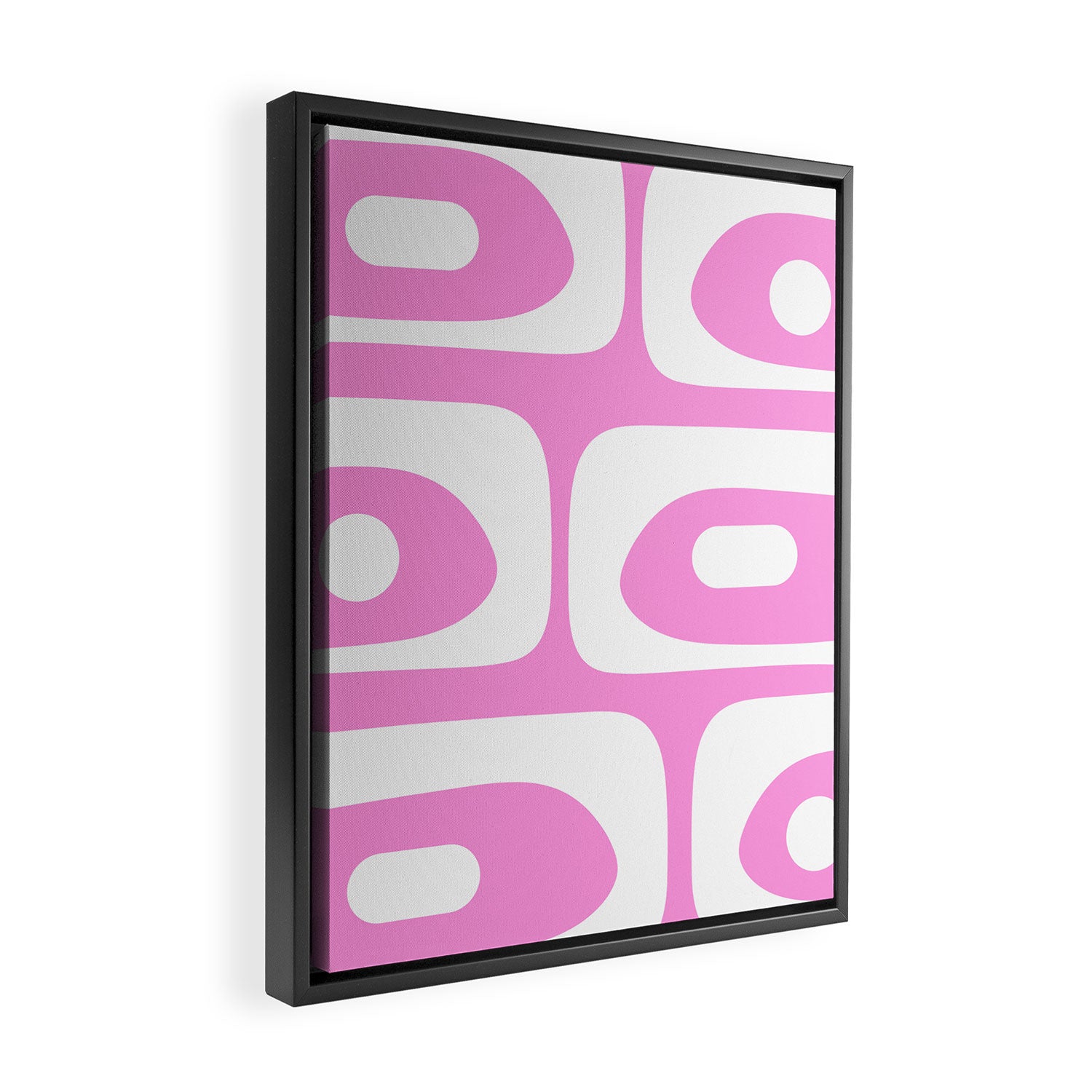 Pink Mid Century Modern Piquet Minimal Abstract Framed Canvas Print Gallery Image 2