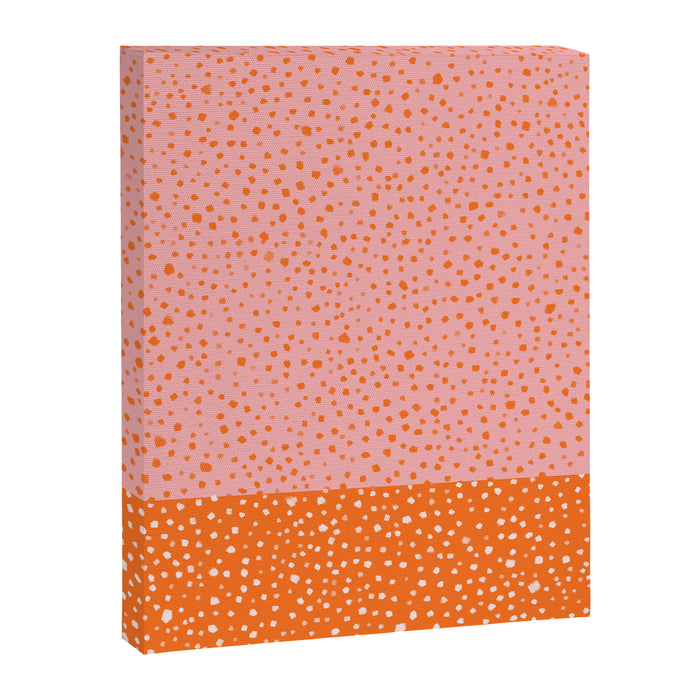 Pink & Orange Painted Smudge Dots Cute Minimal Color Block Canvas Print Gallery Image 1