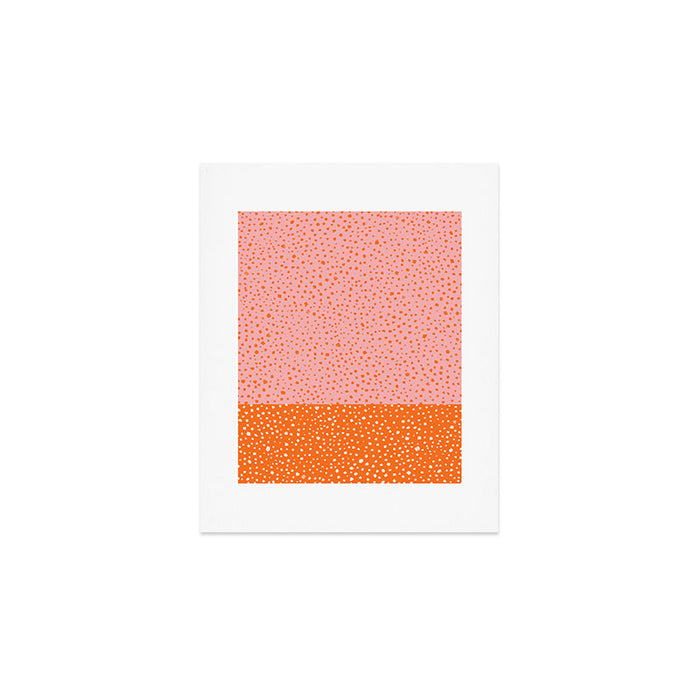 Pink & Orange Painted Smudge Dots Cute Minimal Color Block Art Print Gallery Image 1