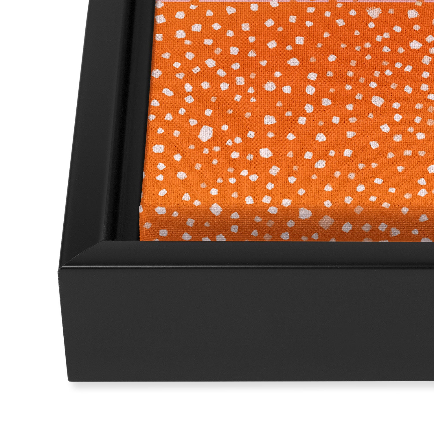 Pink & Orange Painted Smudge Dots Cute Minimal Color Block Framed Canvas Print Gallery Image 3