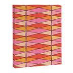Pink Orange Yellow Harlequin Colorful Mid Century Geometric Pattern Canvas Print Gallery Image 8