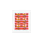 Pink Orange Yellow Harlequin Colorful Mid Century Geometric Pattern Art Print Gallery Image 1