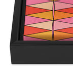 Pink Orange Yellow Harlequin Colorful Mid Century Geometric Pattern Framed Canvas Print Gallery Image 3