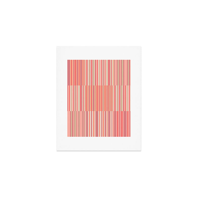 Pink Peach Stripe Patchwork Pastel Blush Pattern Art Print Gallery Image 1