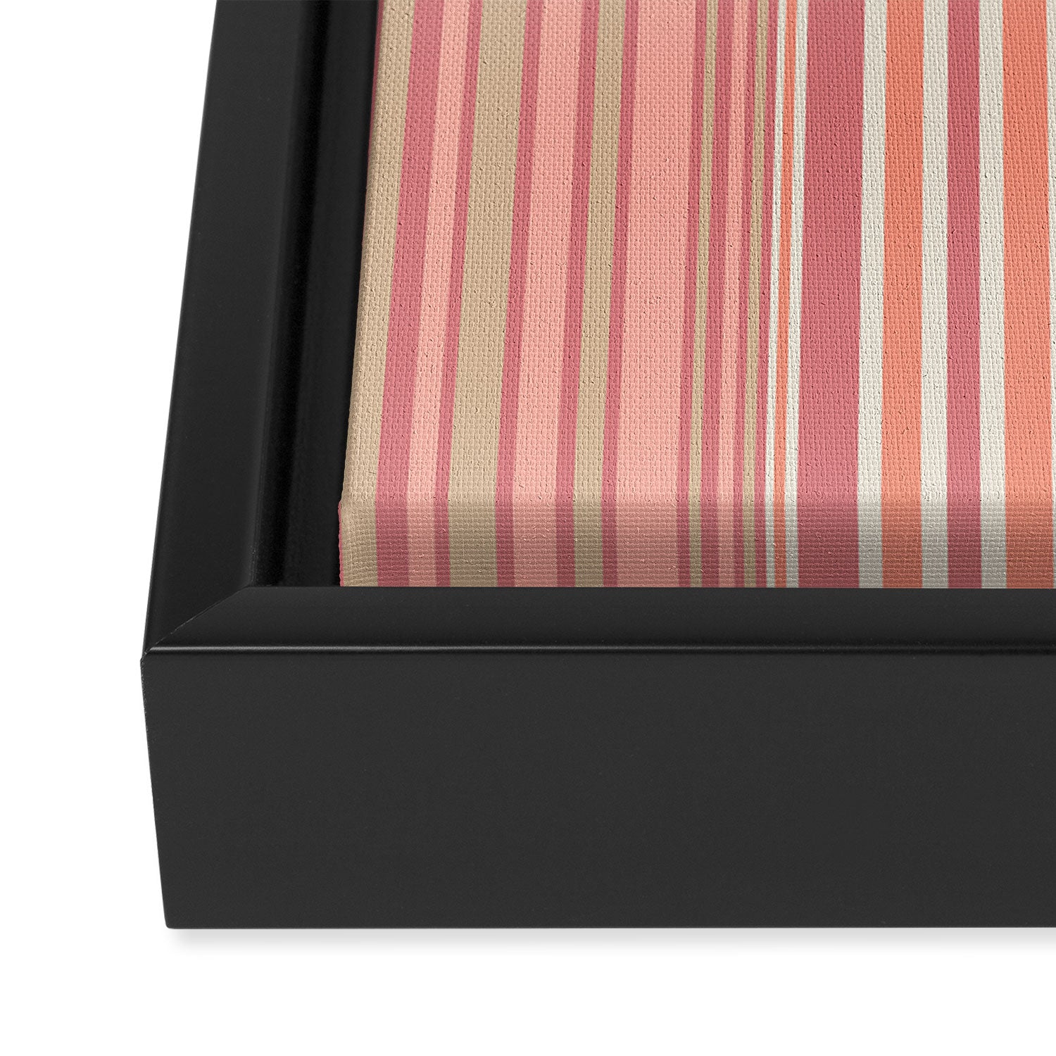 Pink Peach Stripe Patchwork Pastel Blush Pattern Framed Canvas Print Gallery Image 3