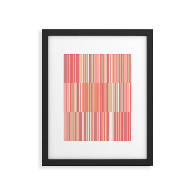 Pink Peach Stripe Patchwork Pastel Blush Pattern Framed Art Print Gallery Image 6