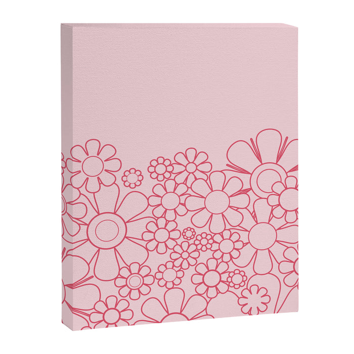 Pink Retro Garden Flower Cuff Minimal 60s Pastel Floral Canvas Print Gallery Image 1