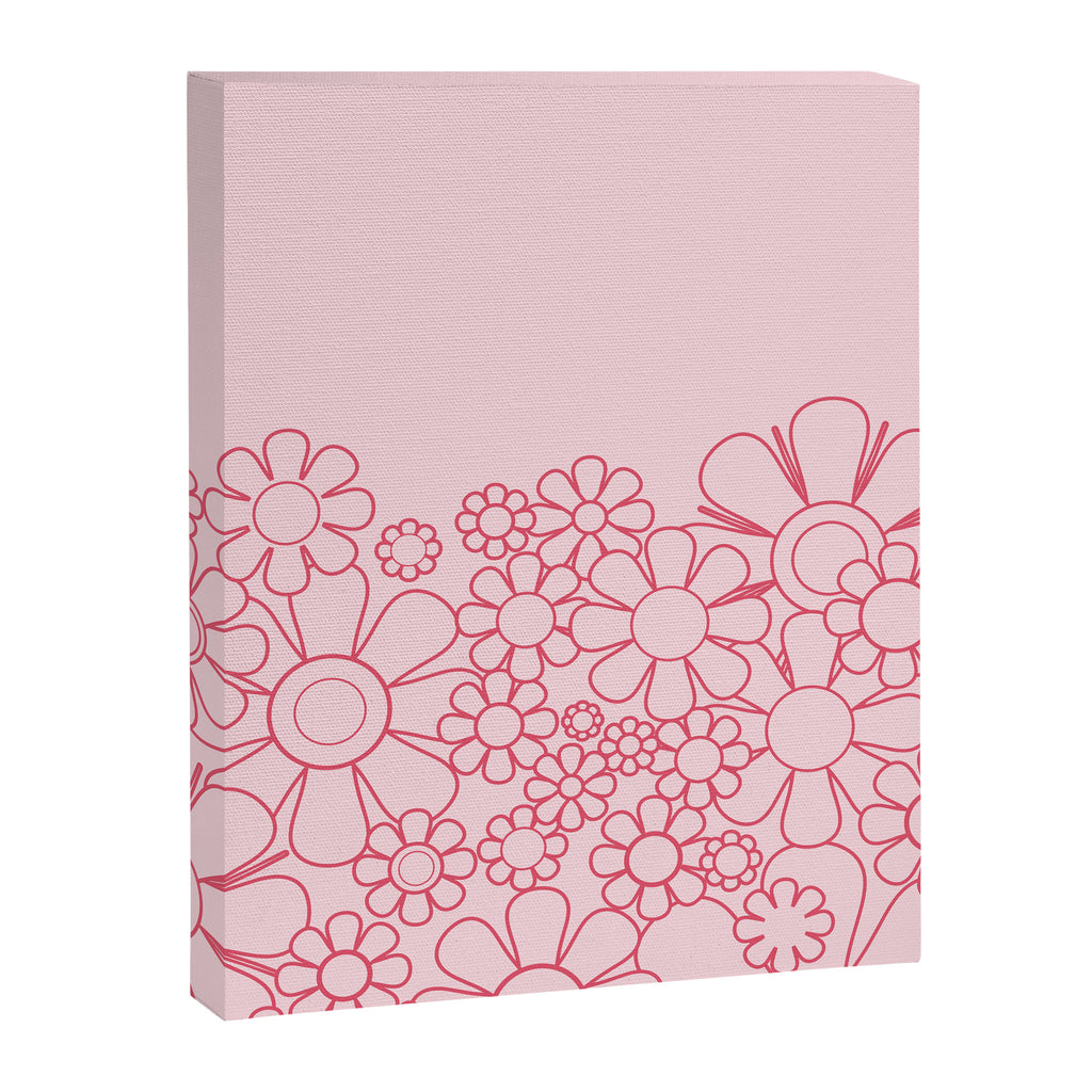Pink Retro Garden Flower Cuff Minimal 60s Pastel Floral Canvas Print Gallery Image 8