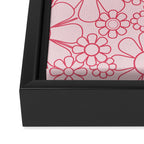 Pink Retro Garden Flower Cuff Minimal 60s Pastel Floral Framed Canvas Print Gallery Image 3