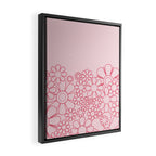 Pink Retro Garden Flower Cuff Minimal 60s Pastel Floral Framed Canvas Print Gallery Image 2