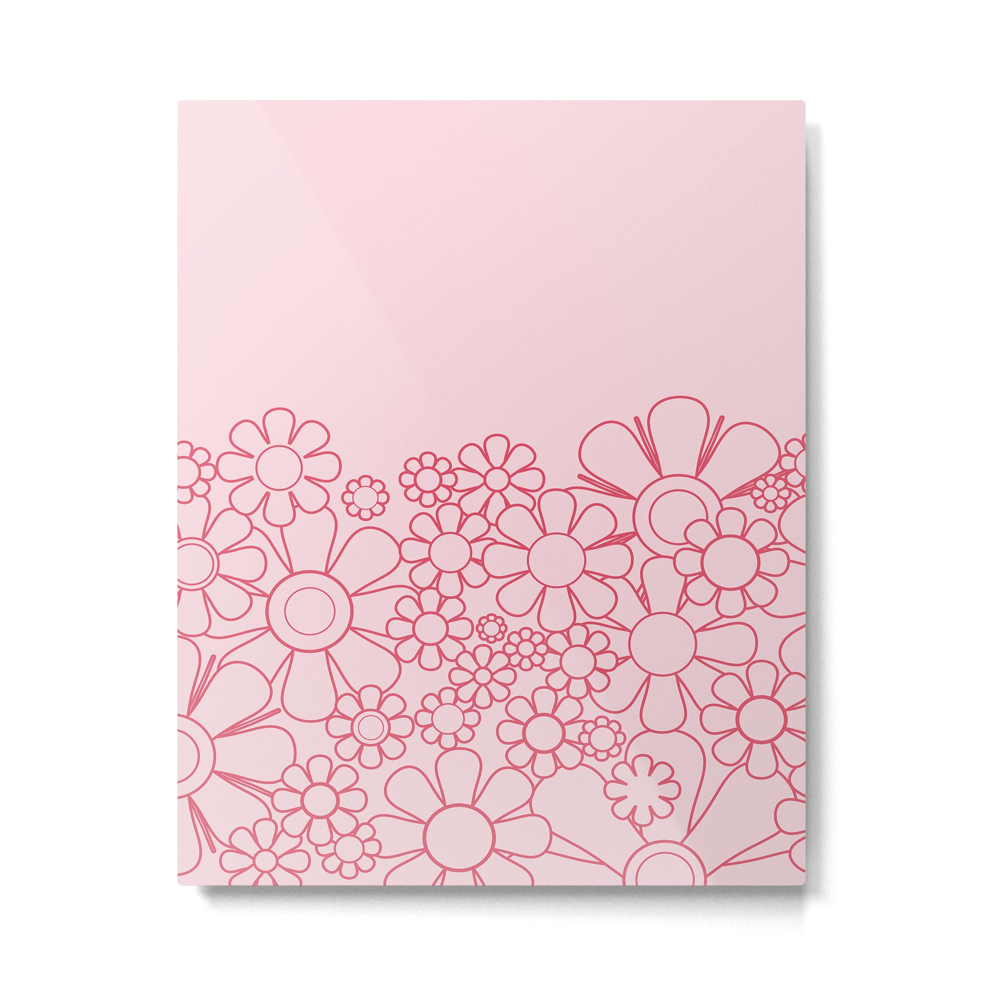 Pink Retro Garden Flower Cuff Minimal 60s Pastel Floral Metal Print Gallery Image 6