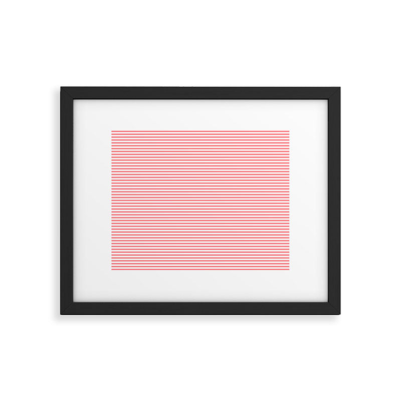 Pink Stripes Ultra Fine Stripe Narrow Pinstripe Pattern Framed Art Print Gallery Image 5
