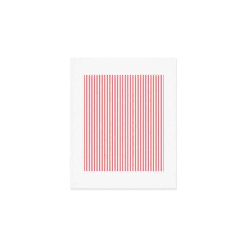 Pink Stripes Ultra Fine Stripe Narrow Vertical Pinstripe Pattern Art Print Gallery Image 1