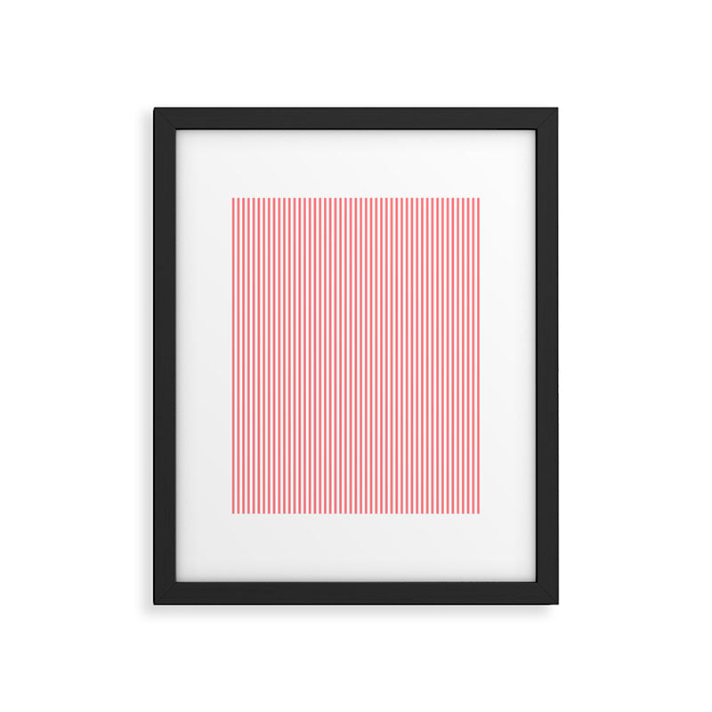 Pink Stripes Ultra Fine Stripe Narrow Vertical Pinstripe Pattern Framed Art Print Gallery Image 5