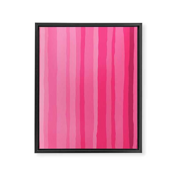 Pinkshades Serrate Stripes Irregular Vertical Stripe Pattern in Pink Tones Framed Canvas Print Gallery Image 1