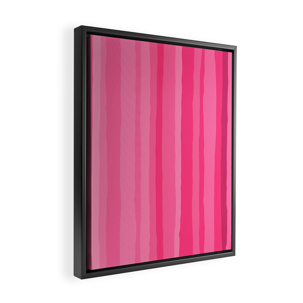 Pinkshades Serrate Stripes Irregular Vertical Stripe Pattern in Pink Tones Framed Canvas Print Gallery Image 2