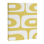 Piquet Mid Century Modern Abstract Pattern in Retro Yellow and White Canvas Print Gallery Image 8