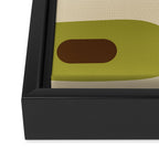 Piquet Mid Century Modern Pattern Avocado Green Orange Beige Framed Canvas Print Gallery Image 3