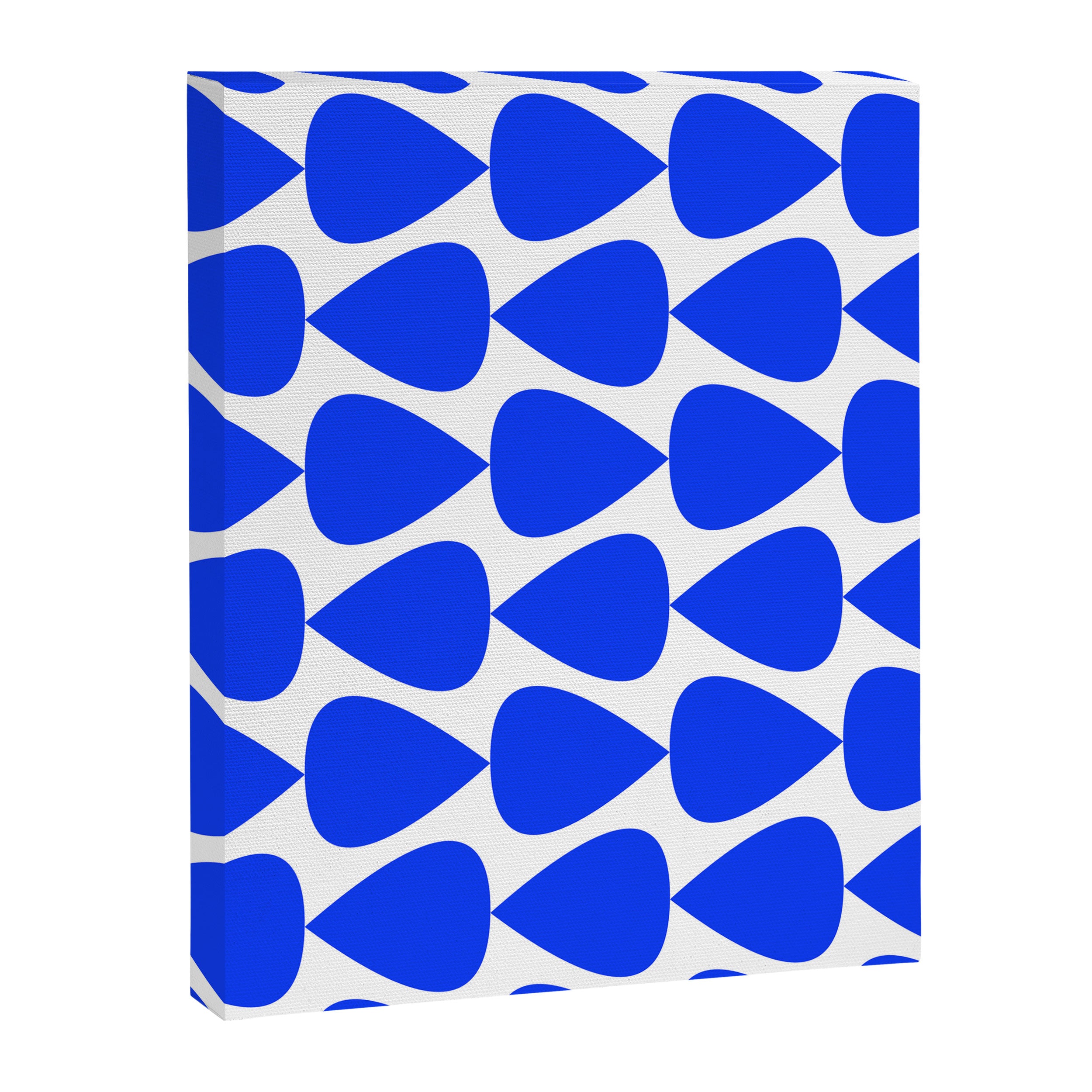 Plectrum Geometric Minimalist Pattern in Electric Blue and White Canvas Print Gallery Image 8