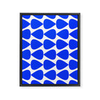 Plectrum Geometric Minimalist Pattern in Electric Blue and White Framed Canvas Print Gallery Image 8