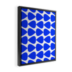 Plectrum Geometric Minimalist Pattern in Electric Blue and White Framed Canvas Print Gallery Image 2
