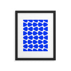 Plectrum Geometric Minimalist Pattern in Electric Blue and White Framed Art Print Gallery Image 4